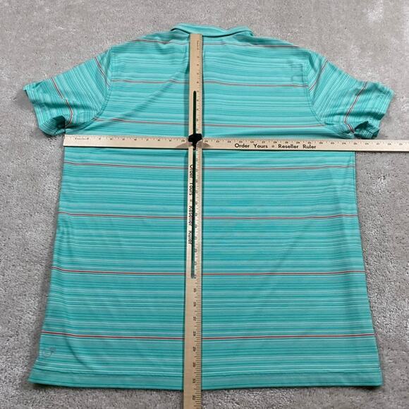 Puma Polo Shirt Mens XXL Blue Golf Dry Cell Striped Rickie Fowler Performance - Picture 5 of 9